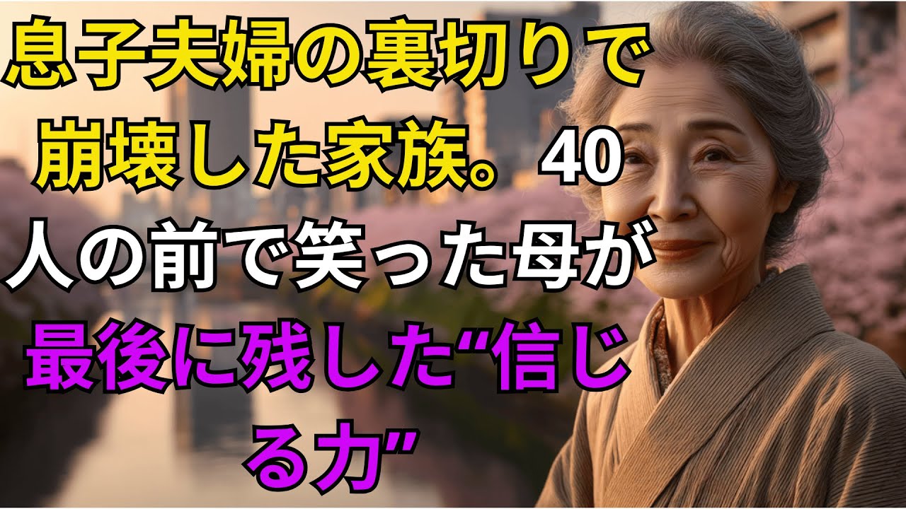 息子夫婦の裏切りで崩壊した家族。40人の前で笑った母が最後に残した&ldquo;信じる力&rdquo;
