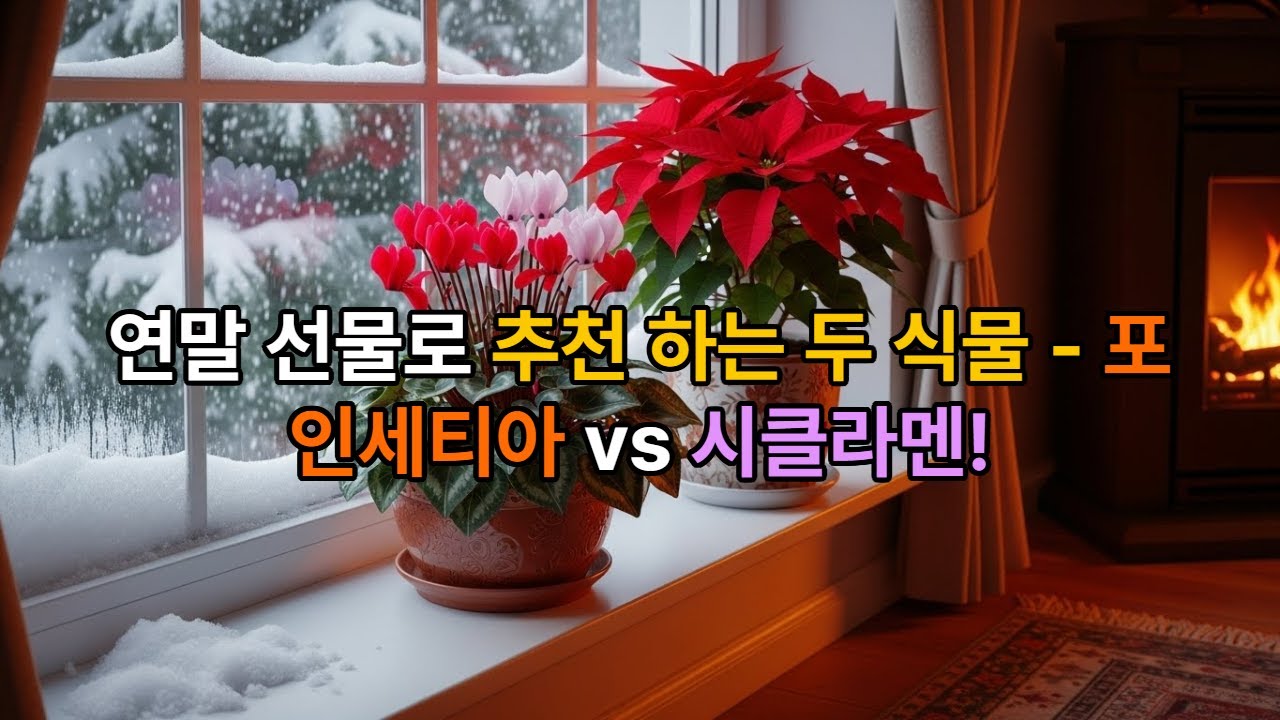 붉은 축복과 분홍빛 인내, 겨울을 건너는 두 가지 방법 (연말 식물 이야기) / 연말 선물로 추천하는 두 식물- 포인세티아 vs 시클라멘!
