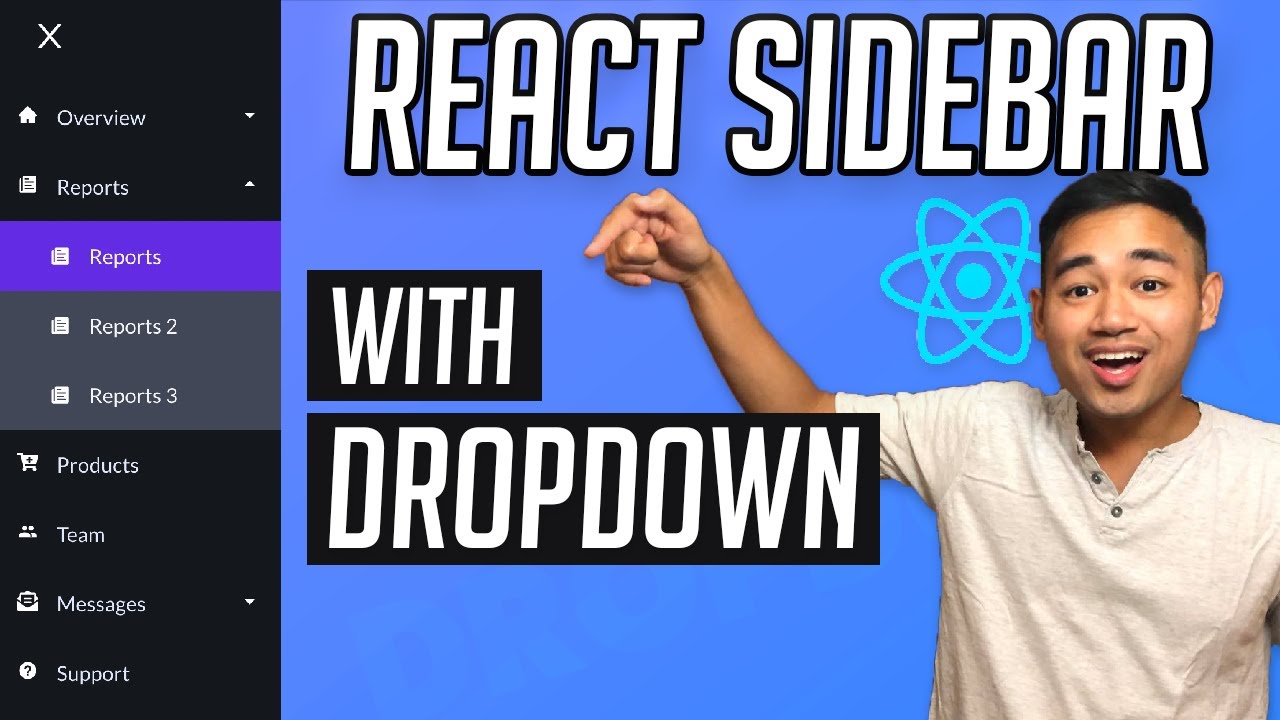 React Sidebar with Dropdown Menu Tutorial - Create Sub Navigation