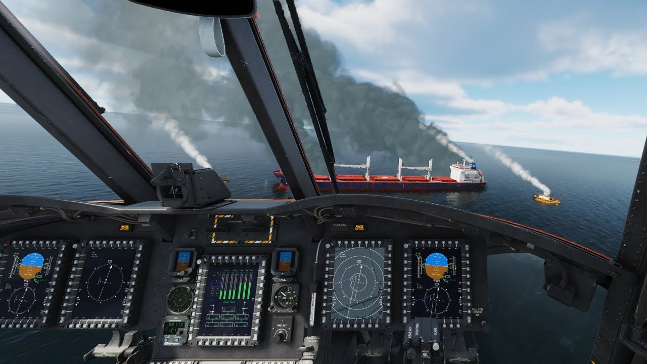 DCS 2.9 | CH-47F | RESCUING TROOPS FROM BURNING SHIP