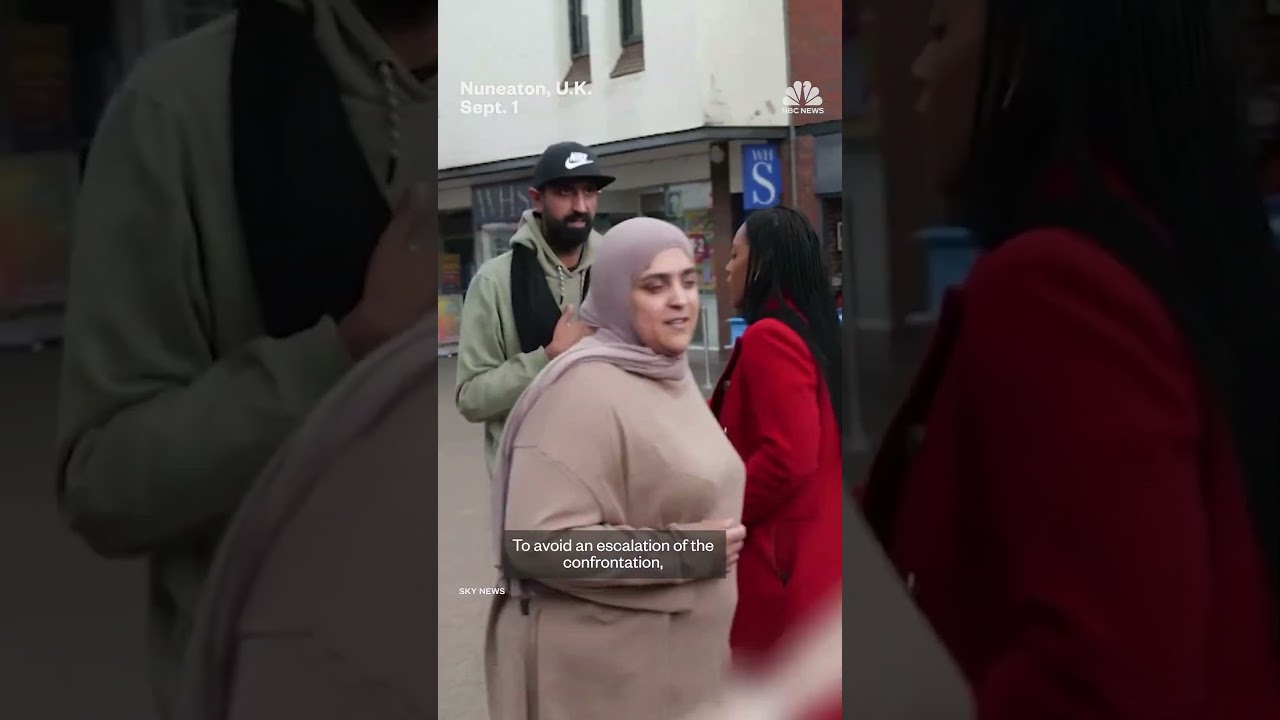 Interview about anti-asylum demonstrations in the UK interrupted by racist abuse