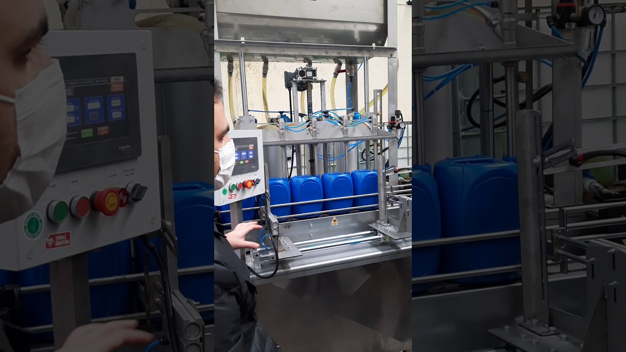 Sıvı deterjan dolum makinası CAN MAKİNA 500ML-5kg DOLUM MAKİNASI,4 NOZULLU SIVI DOLUM MAKİNASI