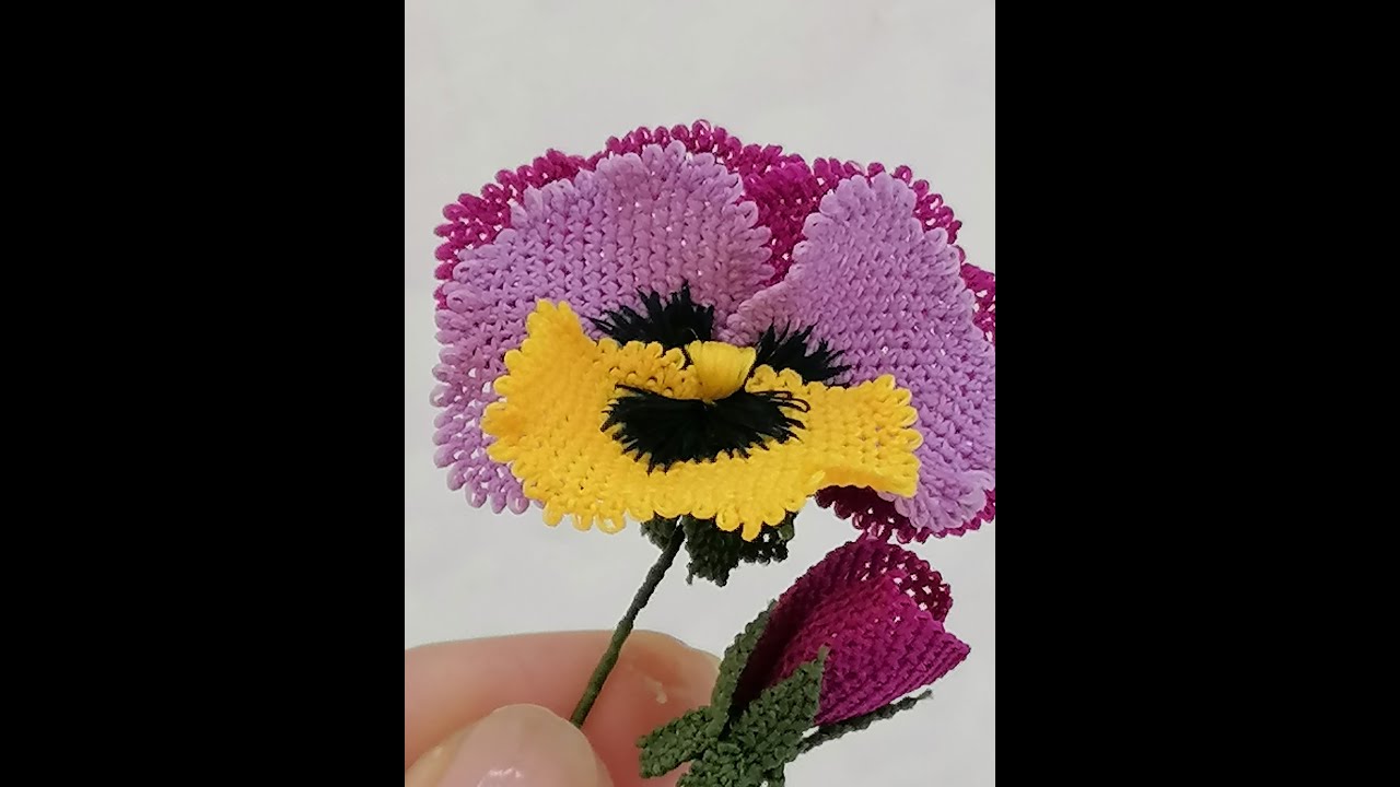 İĞNE OYASI İLE MENEKŞE ÇİÇEĞİ NASIL YAPILIR?  (HOW TO MAKE VİOLET FLOWER WİTH NEEDLE LACE ? )