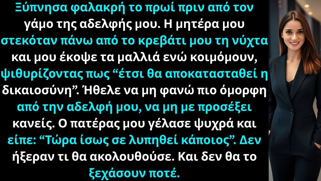 Οι γονείς μου μου έκοψαν τα μαλλιά ενώ κοιμόμουν για να μη φαίνομαι όμορφη στον γάμο της αδελφής μου