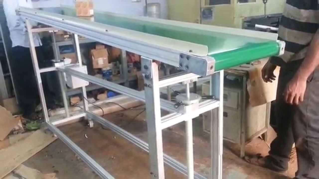 Orange Conveyor Systems - Inclined Belt Conveyor with Height Adjustable Mechanism