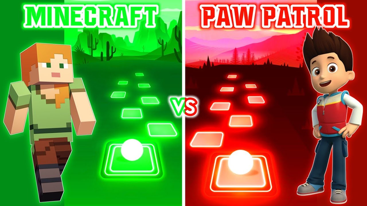 Minecraft Coffin Dance VS Paw Patrol Coffin Dance - Tiles Hop EDM Rush