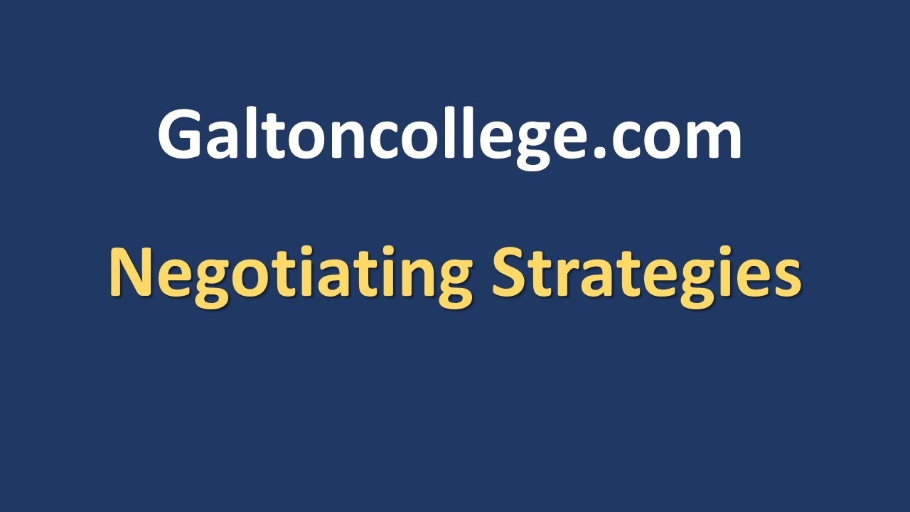 Negotiation Strategies: to achieve mutual agreements