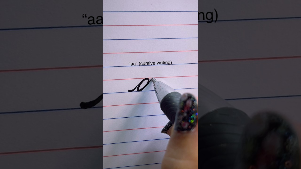&ldquo;aa&rdquo; in cursive writing #cursive #handwriting #reels #viral #shorts