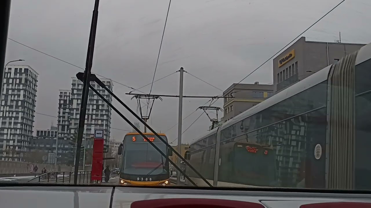 775. 4 2 2026. Praha 3. Маршрут трамвая 9.