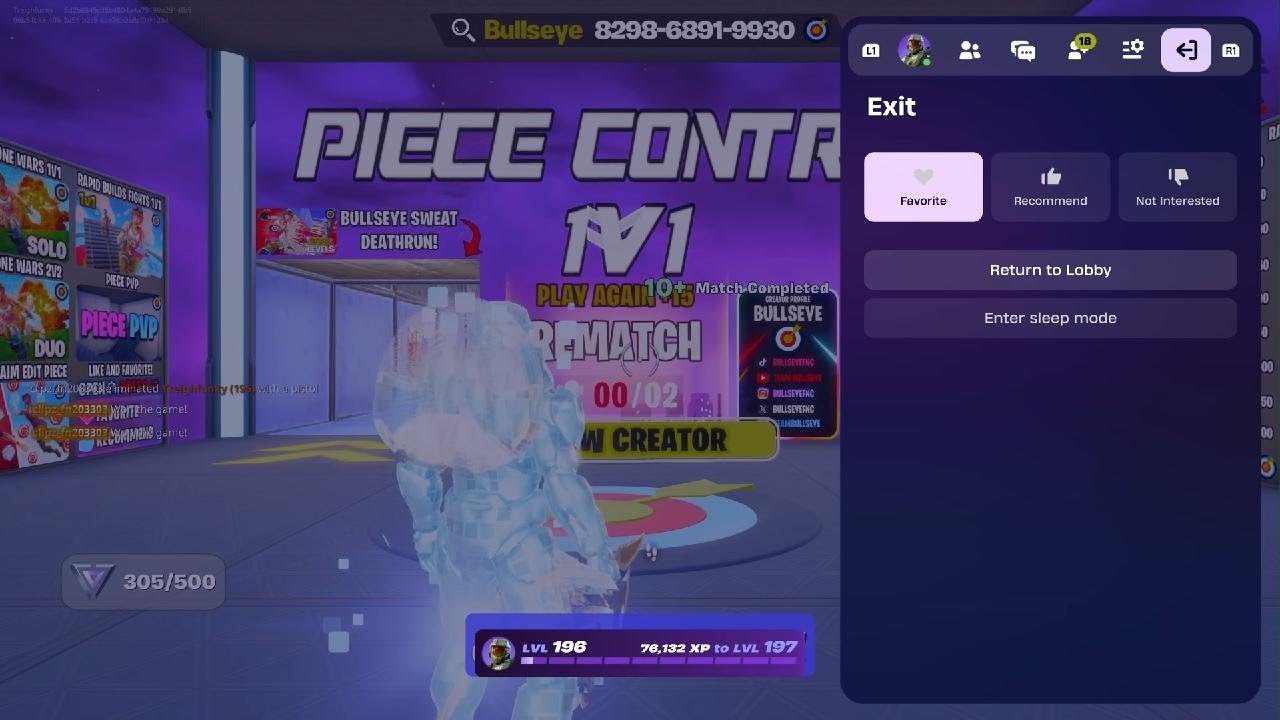 Piece Control 1v1, Endless Zone Wars, & Reload Win