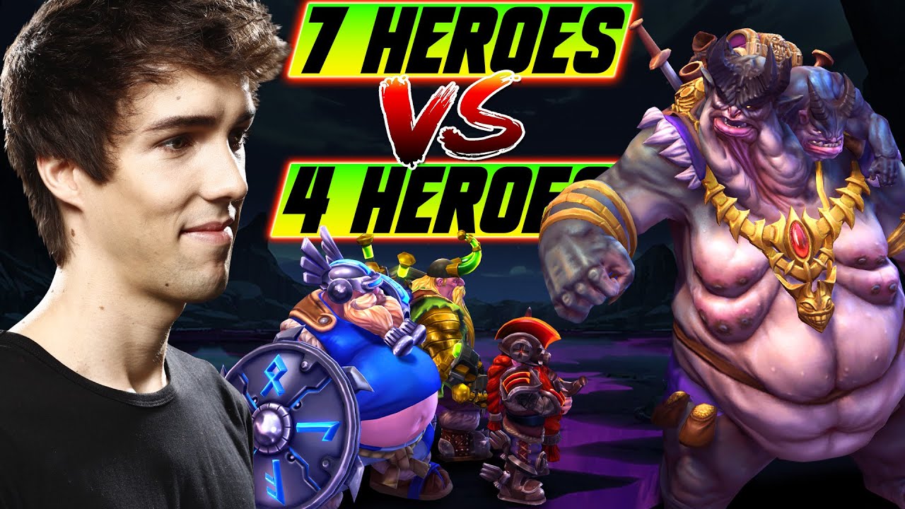 Two extreme compositions! 7 Heroes vs 4 Heroes! The Lost Vikings