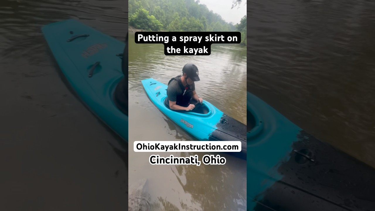 How to put a spray skirt on a kayak