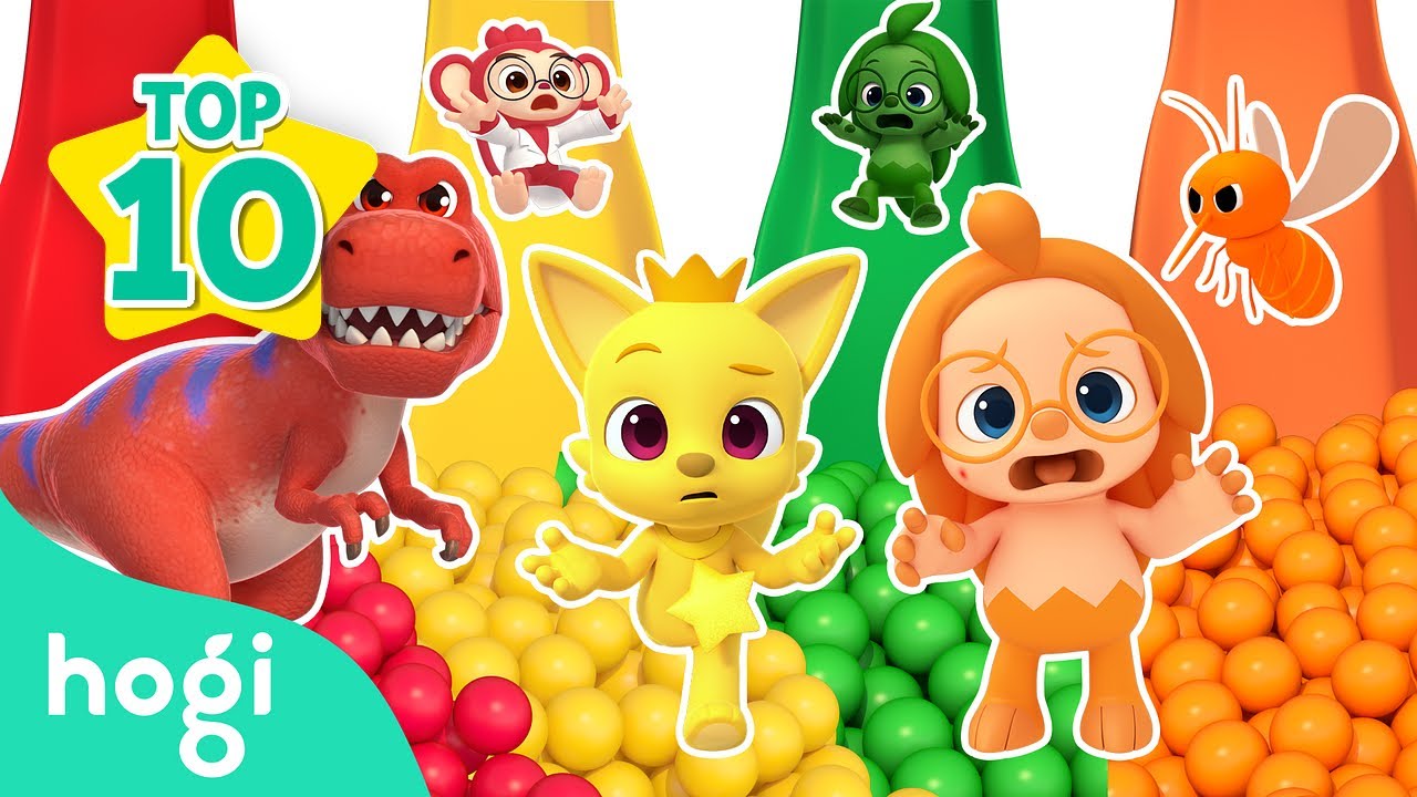 Learn Colors with Dinosaurs + Ball Pit Slide｜Colors for Kids｜Hogi Colors｜Hogi Pinkfong Colors