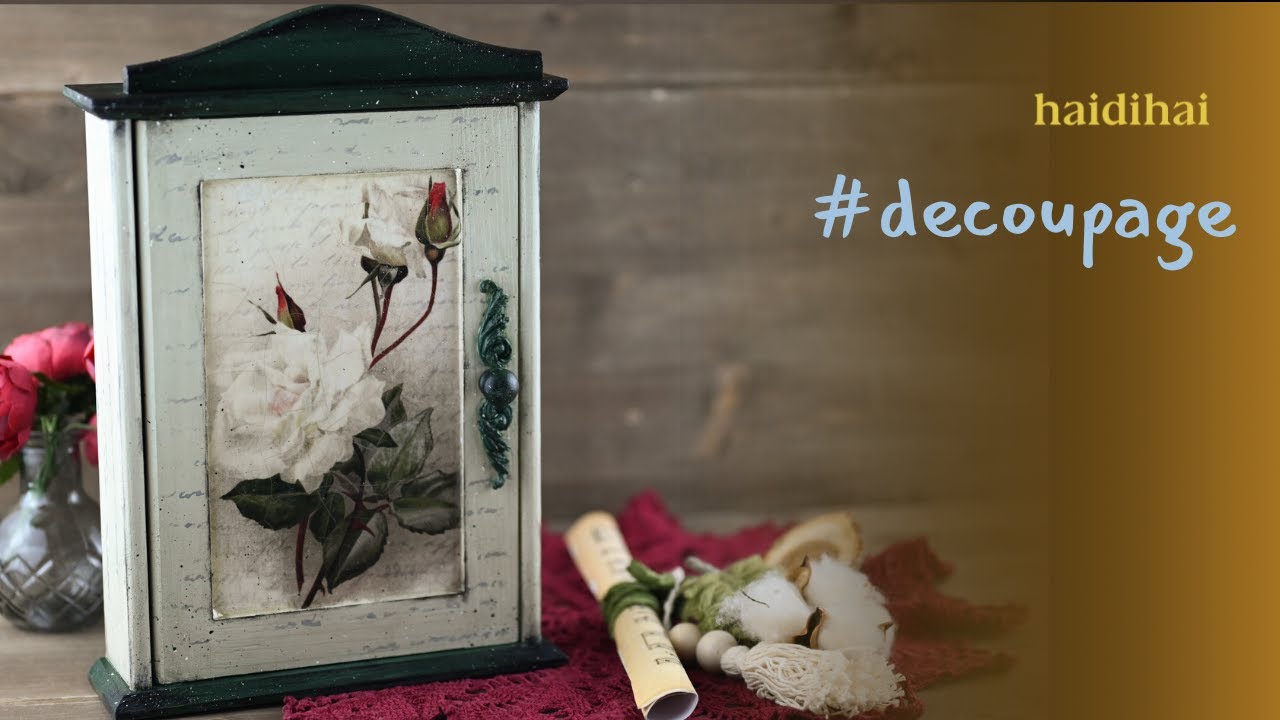 Vintage Rose Key Box | Decoupage DIY Tutorial