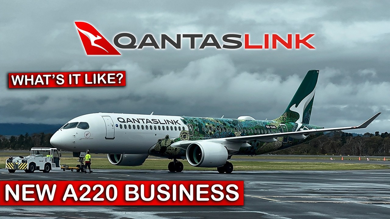 Onboard QantasLink’s NEW A220 BUSINESS CLASS - Sydney to Hobart