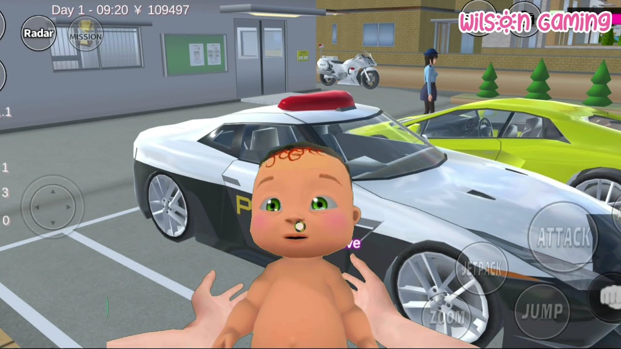 Bayi Sultan Upin Yuta Mio Naik Mobil Polisi 🤣😂 | Game Wilson Gaming