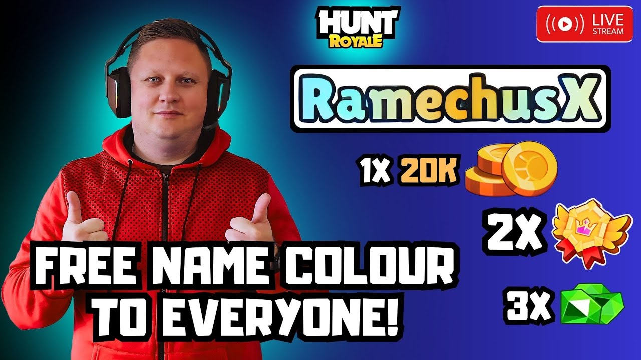 🔴 LIVE! - HUNT ROYALE MEGA GIVEAWAY! FREE NAME COLOUR TO EVERYONE AND MUCH MORE!