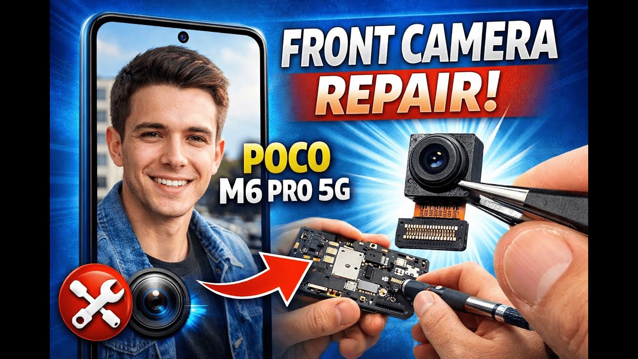 🔧 Poco M6 Pro 5G Front Camera Repair | Selfie Camera Not Working Fix 🔥