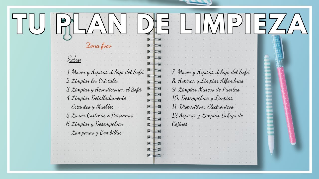 C&Oacute;MO CREAR TU PLAN DE LIMPIEZA F&Aacute;CIL Y R&Aacute;PIDO