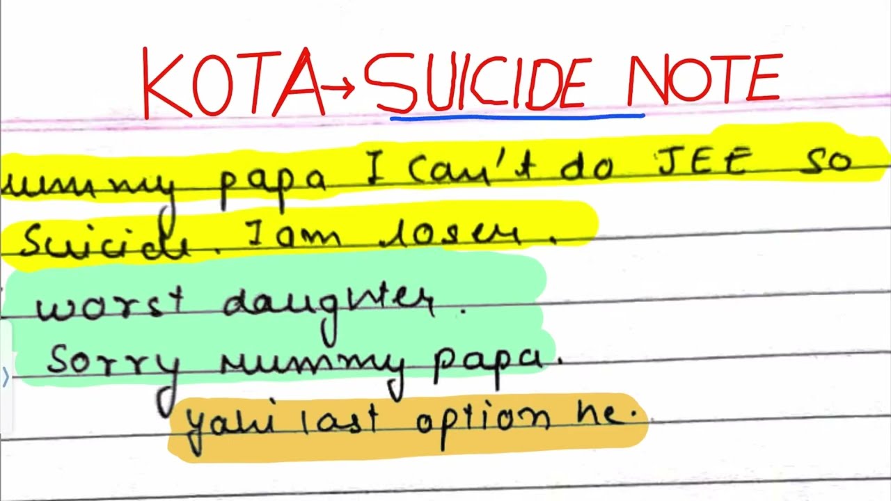 Kota:Teen Girl Suicide Note🥹|Kota:Coaching or Death Factory..&iquest;&iquest;|Message to all Students