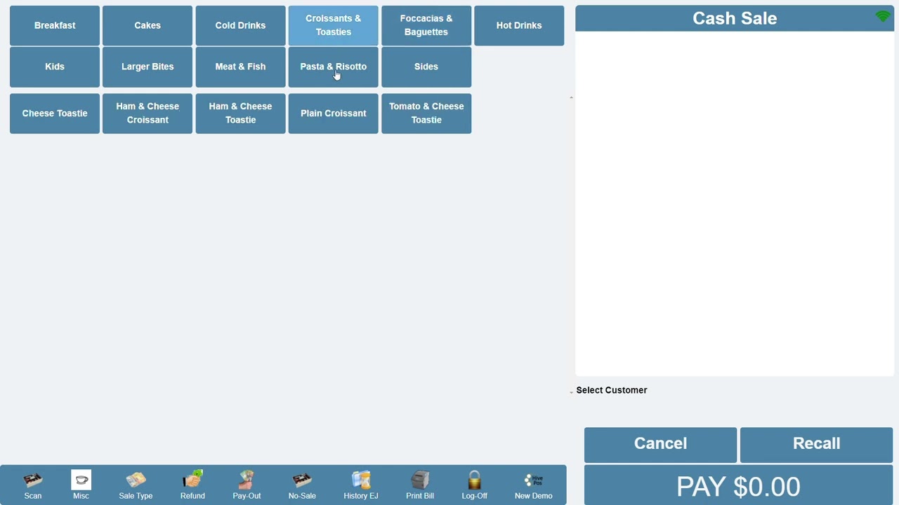 HivePOS Sales screen