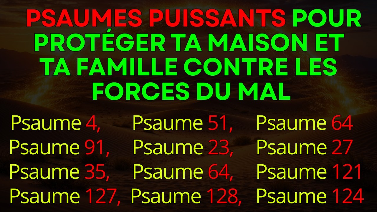 PSAUMES PUISSANTS POUR PROT&Eacute;GER TA MAISON ET TA FAMILLE CONTRE LES FORCES DU MAL 🔥