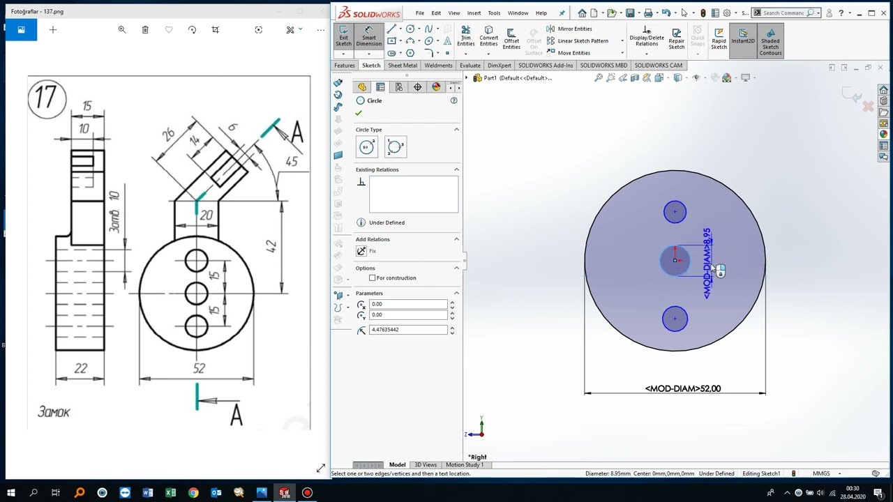 Solidworks Exercise 084 / Solidworks Egzersiz 084