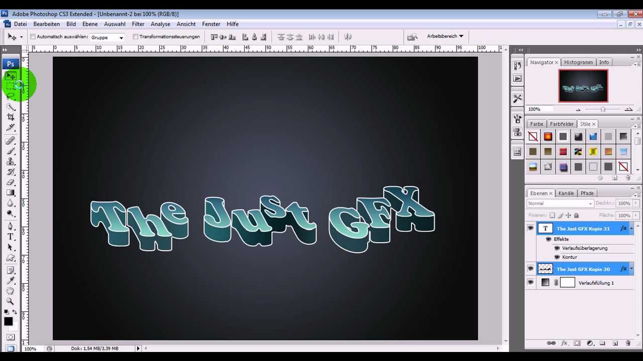 Photoshop Tutorial German/Deutsch - 3D Text mit CS4, CS3 oder CS2