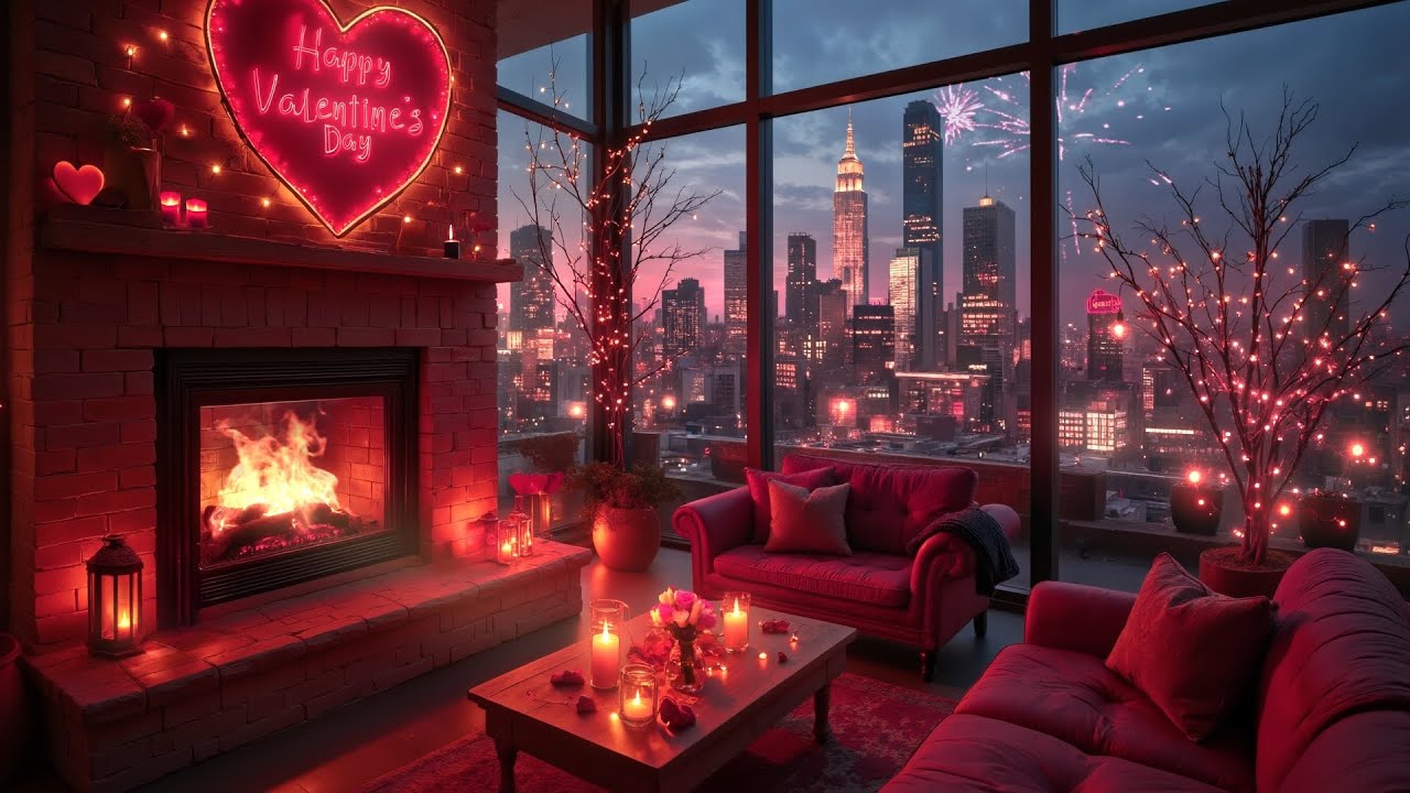 Valentine’s Day 2026 ❤️ | Romantic NYC Penthouse with Cozy Fireplace 🔥 & City Lights ✨