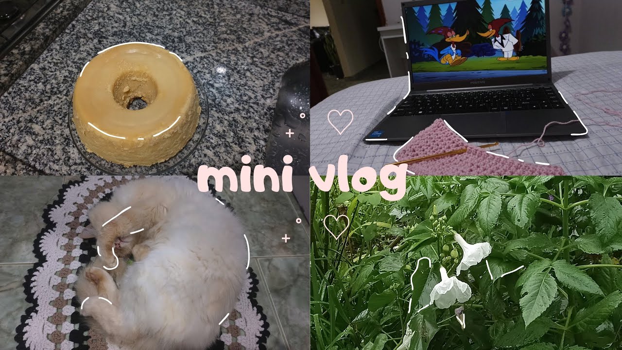 Mini vlog| dia de chuva, fazendo crochê, nessesaire, bolo...