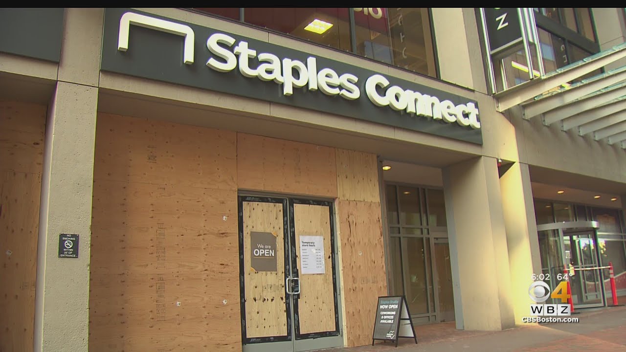 Boarded-Up Buildings, Heavy Police Presence As Boston Awaits Election Results