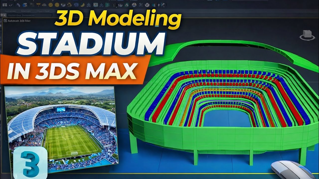 How to Model a Stadium in 3ds Max | Complete 3D Workflow