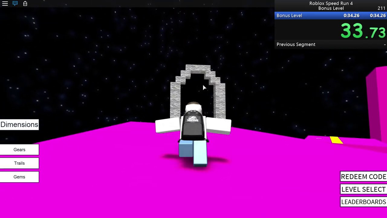Roblox Speed Run 4 - Glitchless% -  Bonus Level - 0:34:117
