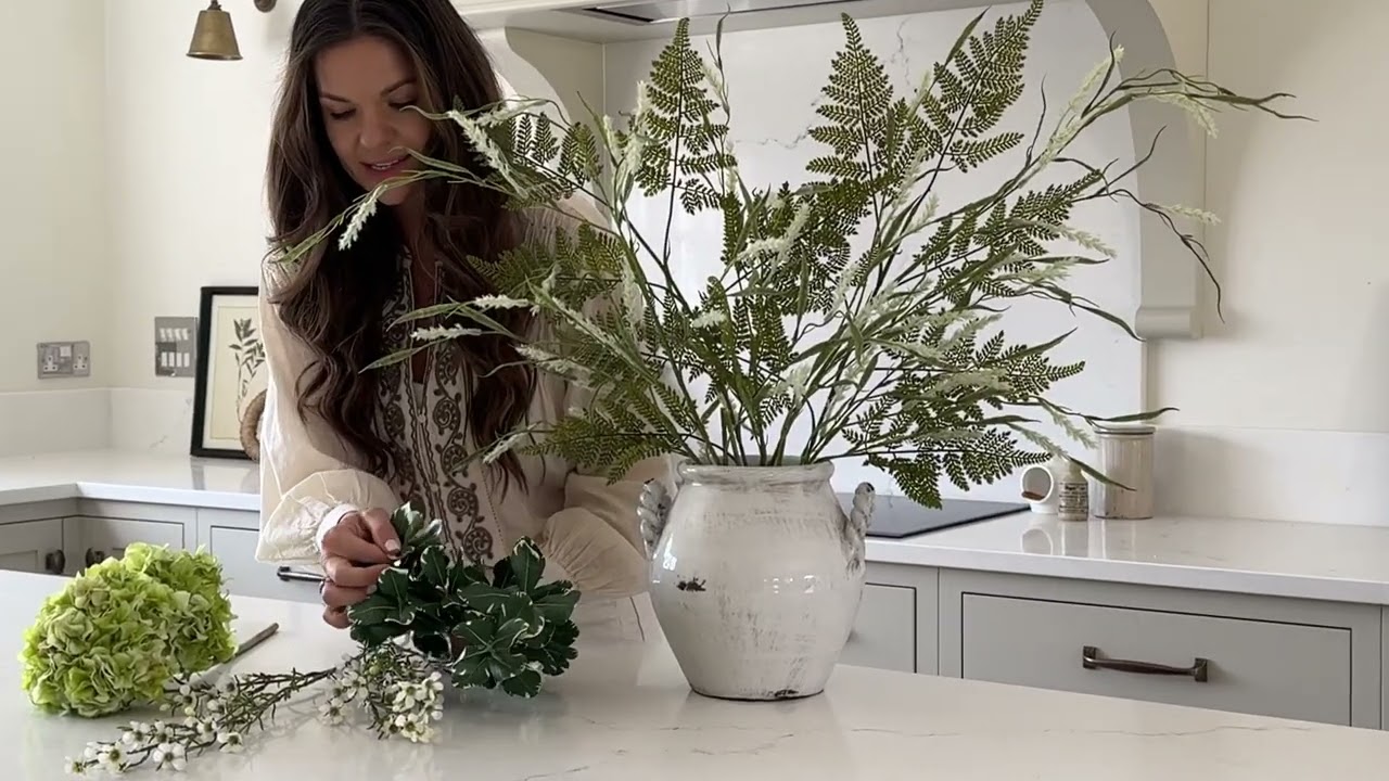 Faux Green Hydrangea Arrangement Premium