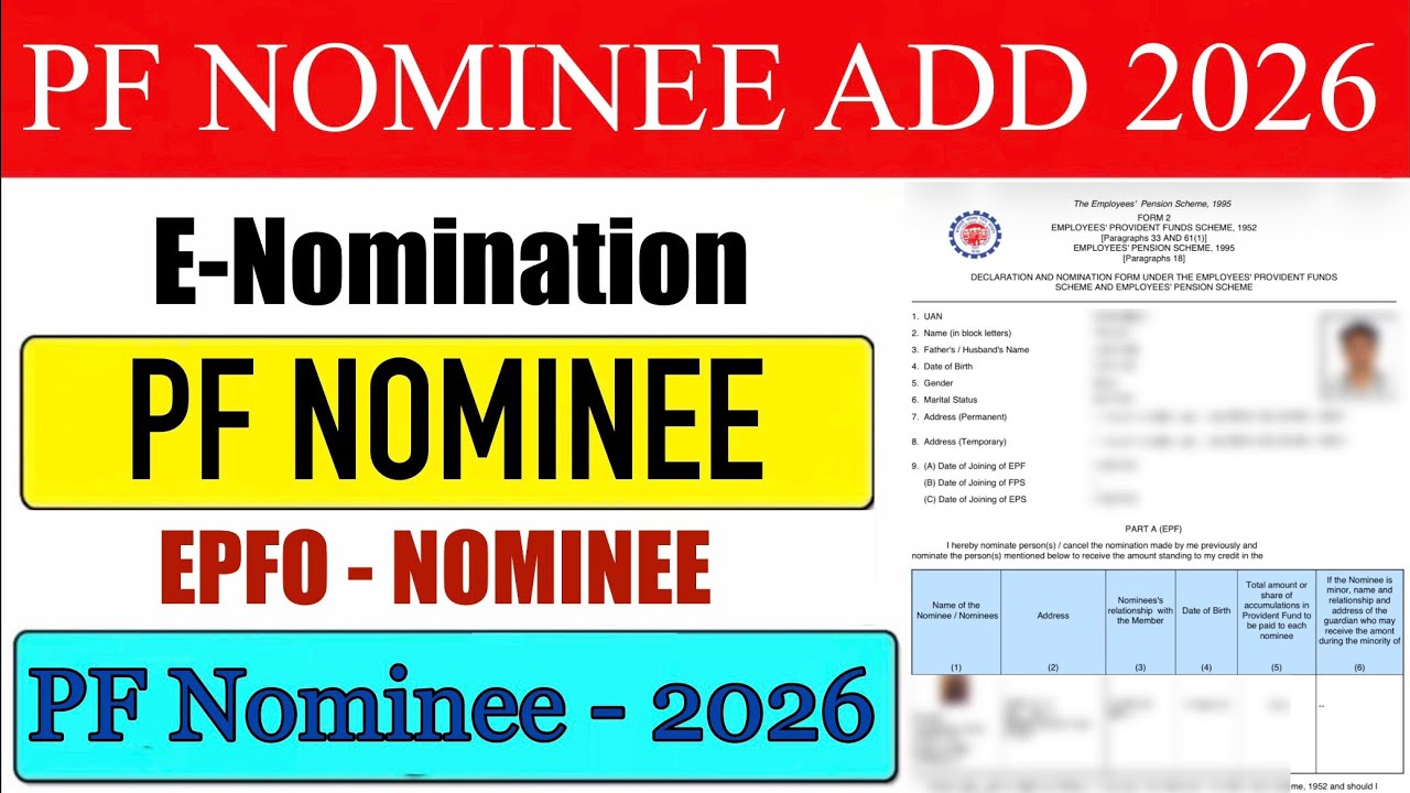 PF ADD ENOMINATION NEW PROCESS 2026 | EPFO Nomination 2026 | Add EPFO E-Nominee Online