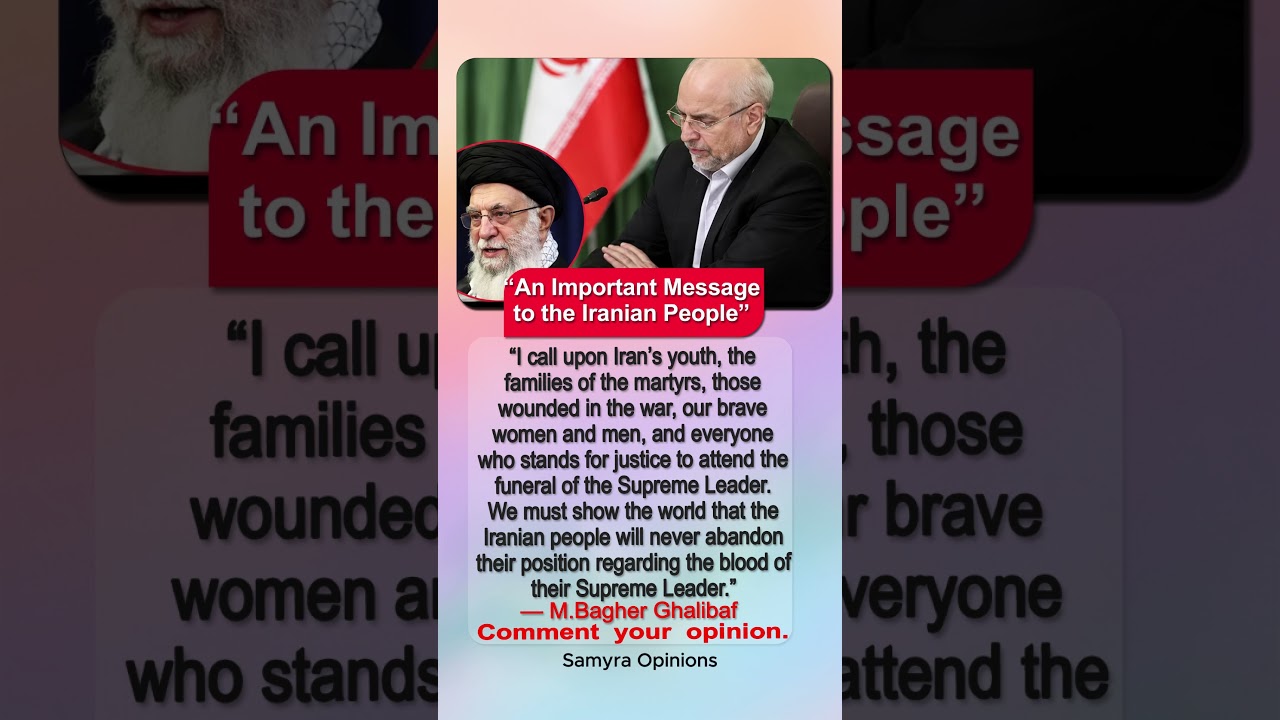 Iran&rsquo;s Parliament Speaker Urges Massive Turnout for Khamenei&rsquo;s Funeral
