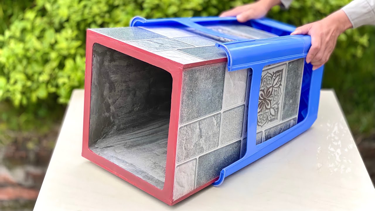 How To Make Cement Plant Pots From Ceramic Tiles And Plastic Chairs - Unique Creations From Cement
