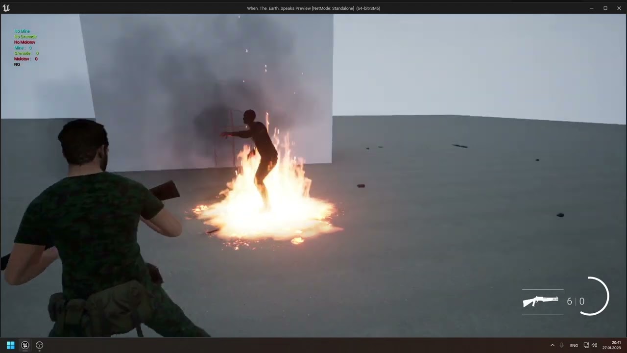 When The Earth Speaks &mdash; Molotov cocktail and fire damage AI. 🔥 (Unreal Engine 5)