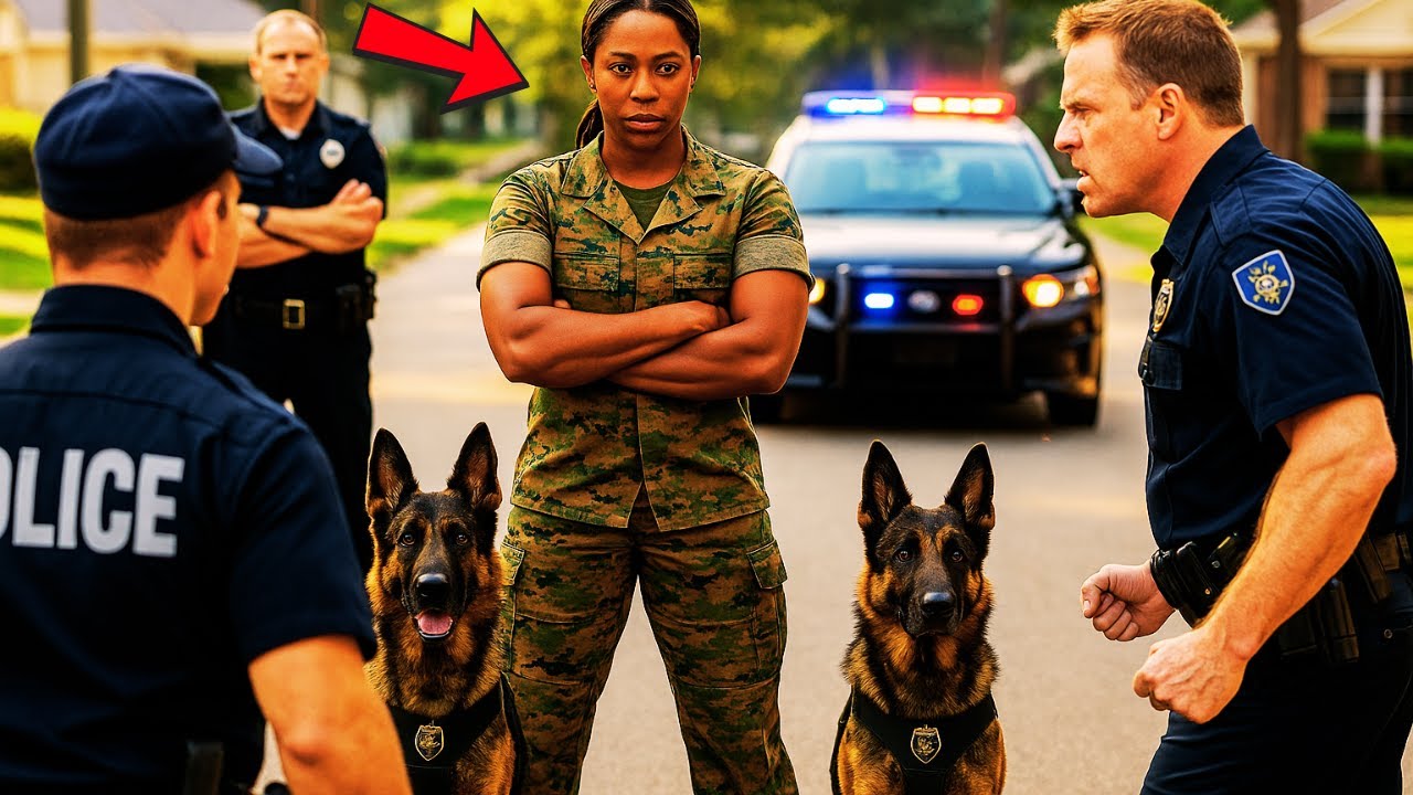 Racist Cops Surrounded a Black Veteran — But Froze When Her Military Dogs Stepped Out