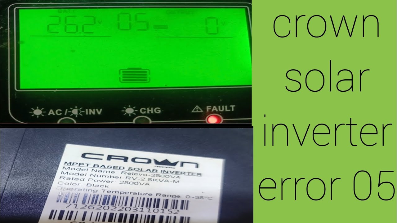 crown solar inverter error code 05 repair || crown solar inverter fault 05 || how to repair crown 05