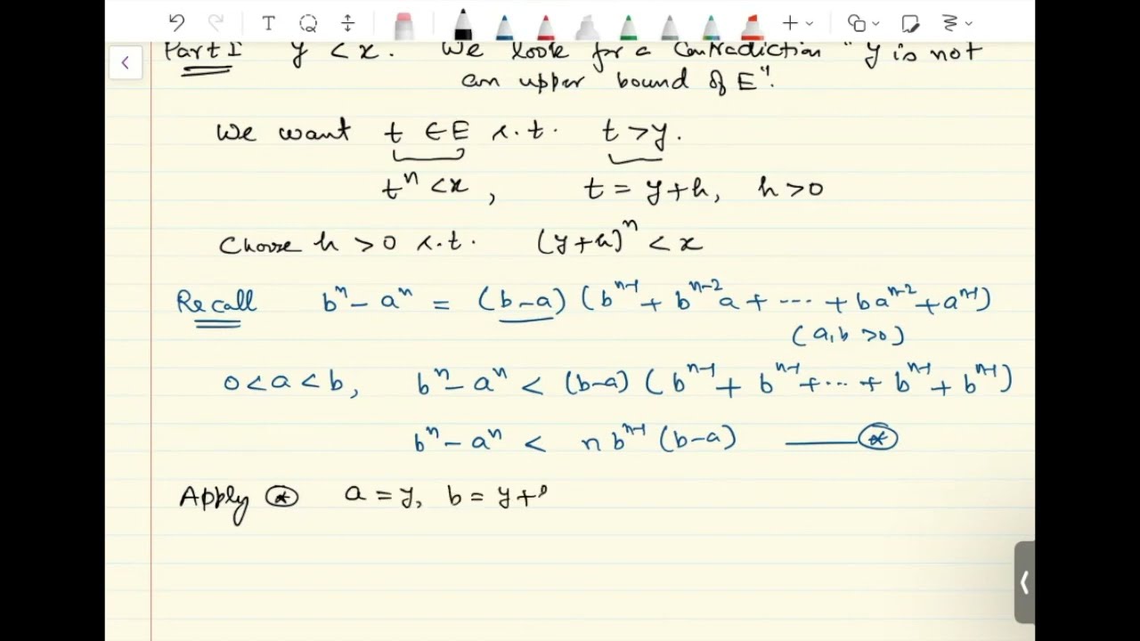 Existence of n^th Root of a positive real number