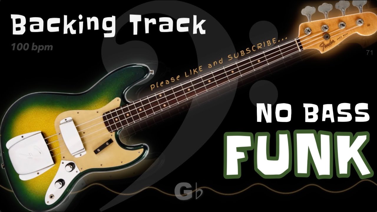 FUNK Backing Track - No Bass 🚫𝄢🎸 Backing track for bass. 100 BPM in G♭. #backingtrack