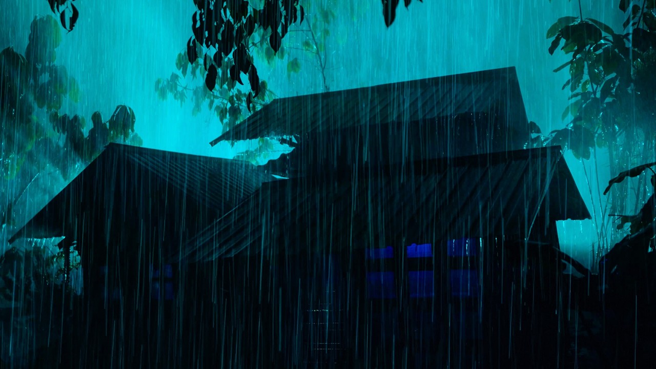 Perfect Rain Thunderstorm Sounds for Sleeping | Heavy Hurricane Rain, Intense Thunder & Storm Wind