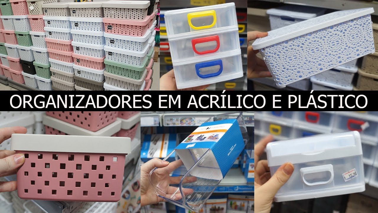ORGANIZADORES DE PLÁSTICO E ACRILICO BARATOS - LOJAS ARMARINHOS FERNANDO - 25 DE MARÇO