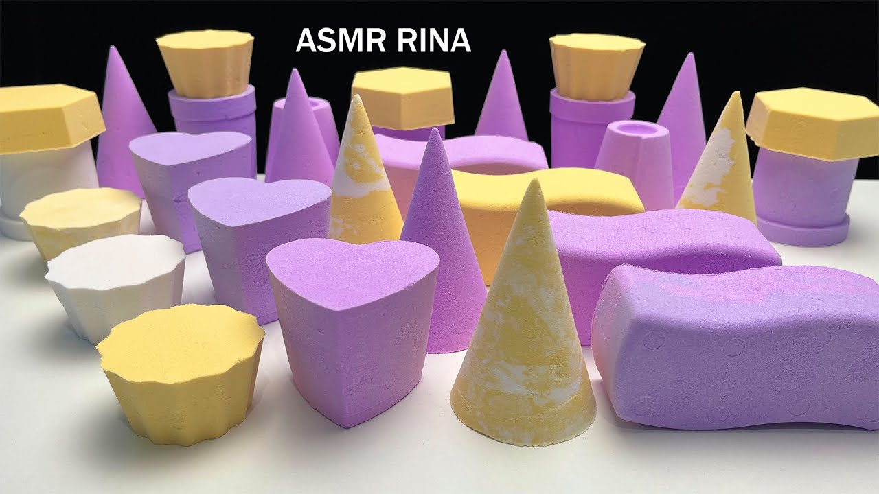 ASMR baking soda purple and yellow