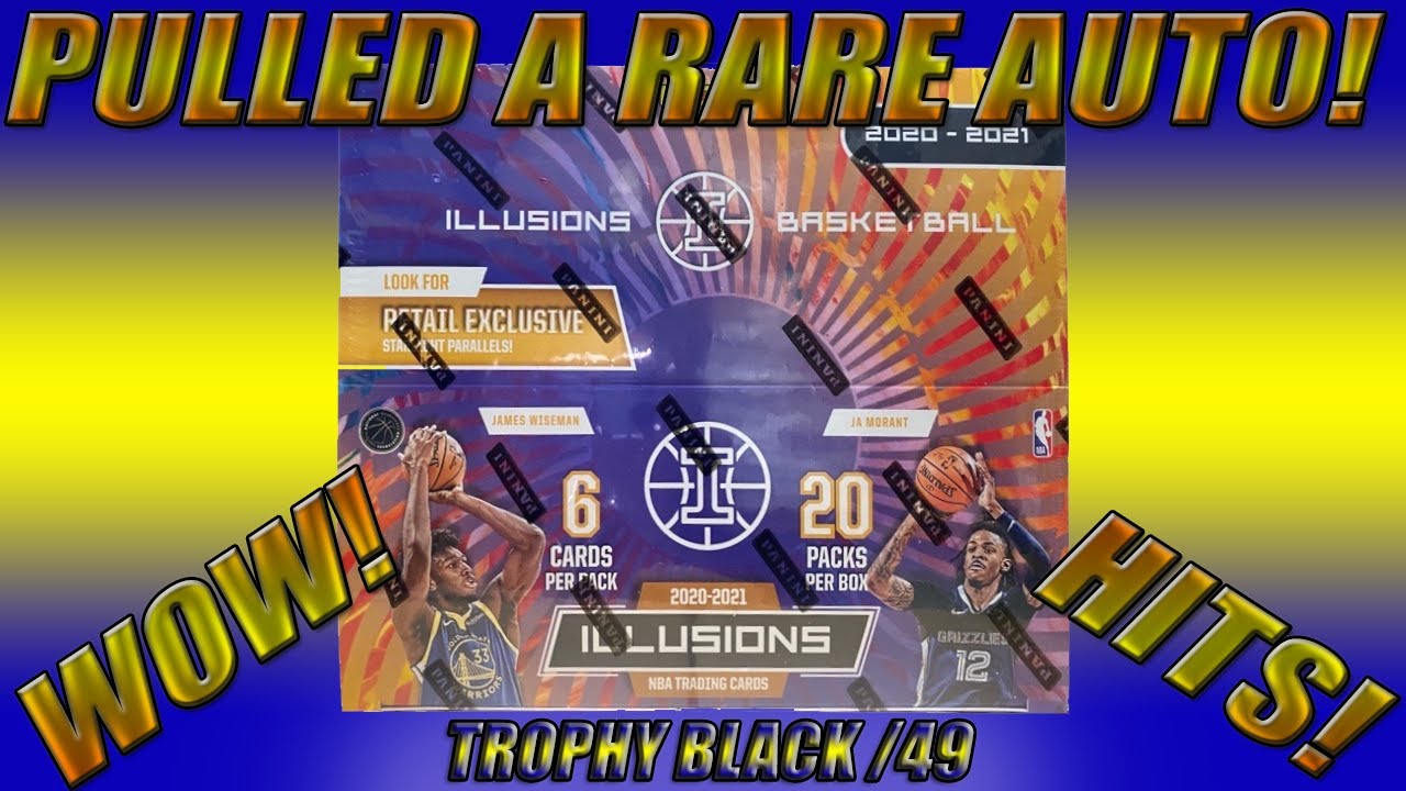 2020-2021 PANINI NBA ILLUSIONS BASKETBALL RETAIL 20pk BOX! - PULLED AUTO AND TROPHY BLACK /49