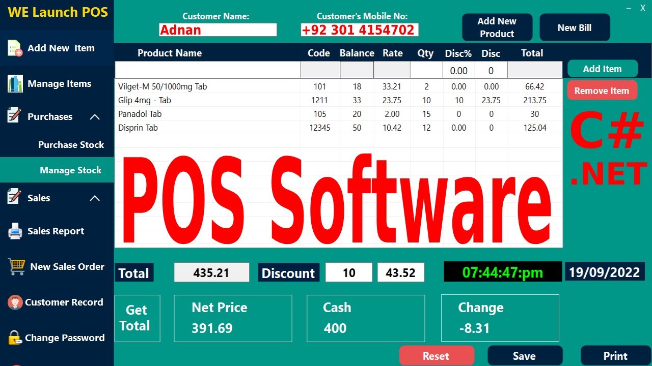 Point of Sale  Software with Source Code | C# and SQL Server 2019