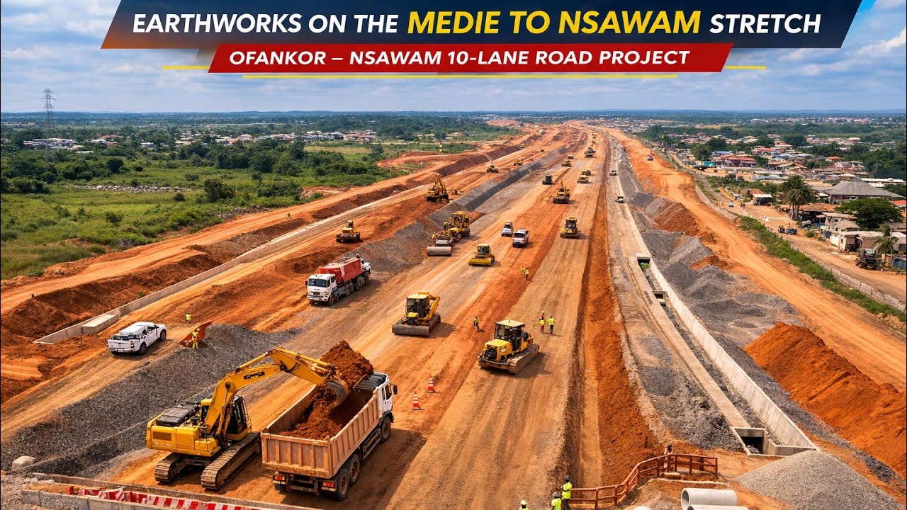 Huge Transformation on Ofankor–Nsawam Road! Maripoma Speeds Up Earthworks at Sansam–Medie. Osey 🇬🇭!