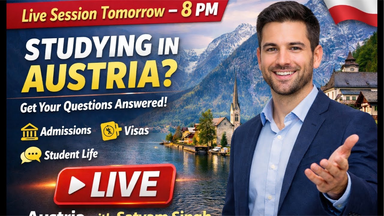 Study in Austria LIVE | Admissions, Visa, Student Life | Austria with Satyam Singh