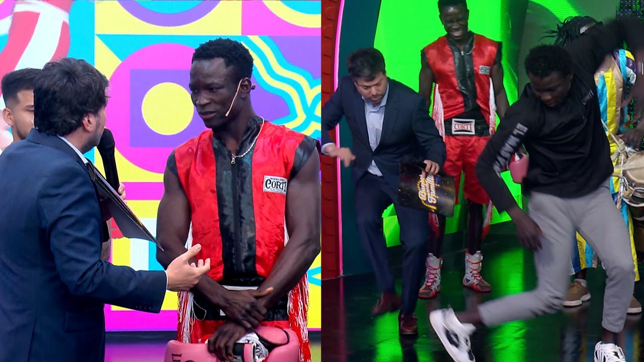 &iexcl;TOUBA BAMBA HIZO BAILAR A GUIDO! El boxeador senegal&eacute;s despleg&oacute; su show en Buenas noches Familia